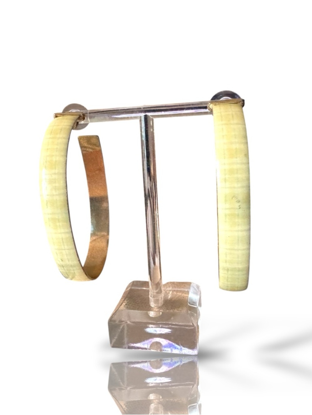 BaubleBar Pale Yellow Resin Hoop Earrings